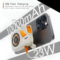 fm beatz 10000 mAh 30 W Wired & Wireless With MagSafe Mini Pocket Size Power Bank image 5