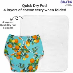 superbottoms basic Reusable & Washable Cloth Diaper For Babies 0-3Y Free Size with Dry Feel Pad image 4