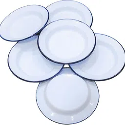slasho Enamel Dinner Plate Set/ Full Size White Dinner Plates Dinner Plate-picture-24