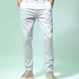 flying machine Men Slim Fit Grey Cotton Blend Trousers-picture-21