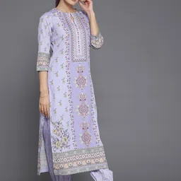 Libas Floral Printed Keyhole Neck Regular Kurta with Salwar & Dupatta image 4