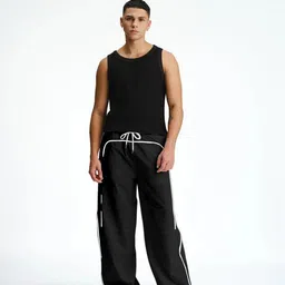 rajovati Men Striped Black Track Pants image 4