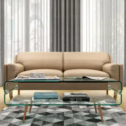durian Fox Large Coffee Table In Transparent Glass image 1
