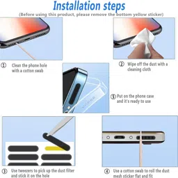 ZEIXERA Mobile Phone Speaker Net, Dust Cover Sticker, Universal Premium Dustproof Mesh Audio Jack Black Anti-dust Plug image 4