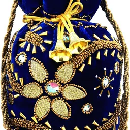 lookingfab Women Blue Potli-picture-34