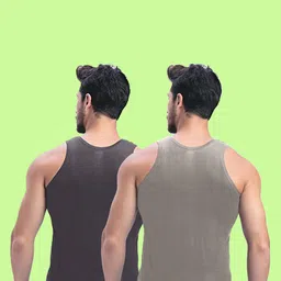milton Pack of 2 100% Cotton Undershirt | Breathable & Comfortable Fit | Daily Wear | Pack of 2 Men Vest image 2