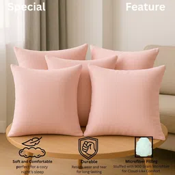 siroki bond Microfibre Cushion Pack of 5 Solid 12X12 Inch Microfiber Filling Sofa Cushion for Guestroom Car Soft Fluffy Cushion image 1
