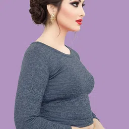 pu fashion Boat Neck Women Blouse image 3