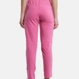 jockey 1301 Super Combed Cotton Elastane Stretch Women Solid Pink Track Pants image 3