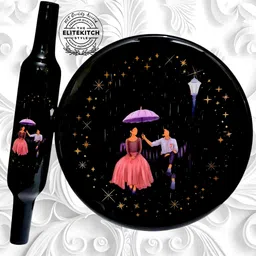 elitekitch Black Couple Printed Gift Set Rolling Pin & Board image 5