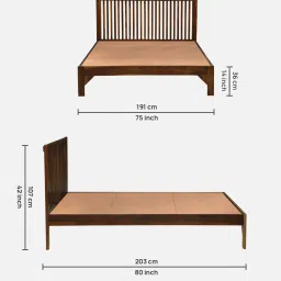 woodsworth from pepperfry Beaune Sheesham Wood King Size Bed In Provincial Teak Finish image 2