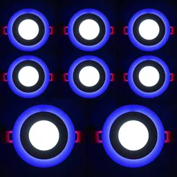 hbx LED Ceiling Panel Light 6 Watt(3+3) Fan Box Light, Dual 3D Color Blue & White,8 Ceiling Light Ceiling Lamp-picture-18