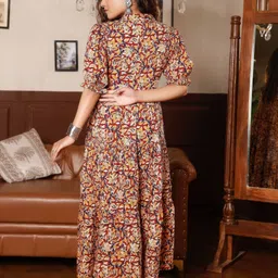 presha Women Fit and Flare Blue Maxi/Full Length Dress image 2