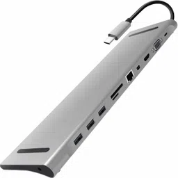 microware USB C Laptop Docking Station Multiple Port USB C Laptop Docking Station Multiple Port to HDMI/VGA/Mini DP/LAN RJ45 Ethernet/3 USB 3.0/SD/TF Card Reader/Audio/Type C PD Charging Port for MacBook Pro 2016 Chromebook Pixel and More USB Hub-image-30