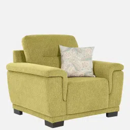 casacraft from pepperfry Rio Chenille Fabric 1 Seater Sofa In Olive Green Colour image 5