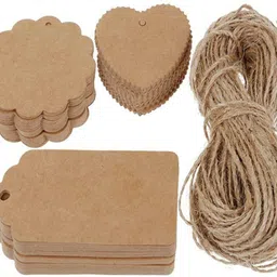 kreepo Kraft Paper Writable Tags with Natural Jute Gift Tag for Party Celebration Greeting Card-picture-43