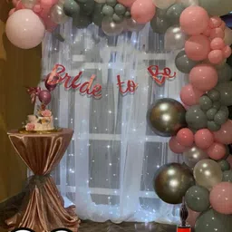 party midlinkerz Solid Cabana Tent Theme Bride To Be Decoration Combo Kit For, Husband, Wife Balloon-picture-20