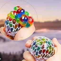 trakyworld New Squishy Mesh Ball Stress Relief Hand Fidget Toy [ 1Pcs] - 6 cm (Multicolor) Squishy ball Gag Toy image 2