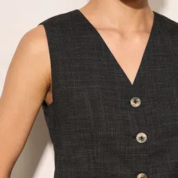 only Checkered Women Waistcoat image 4