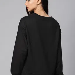 roadster Women Full Sleeve Solid Sweatshirt image 3