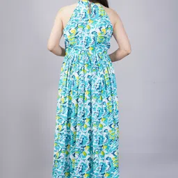 bhawanaprint Women Skater Blue Below Knee Dress image 2