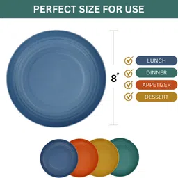 srdi Eco-Friendly Wheat Straw Plates – BPA-Free, Unbreakable, Lightweight Dinnerware Dinner Plate image 2