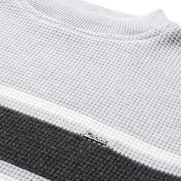 muhuratam Men Colorblock Round Neck Grey Sweater image 2