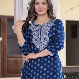 physil Women Embroidered Pure Cotton Straight Kurta-picture-12