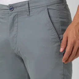 peter england Men Slim Fit Grey Cotton Blend Trousers image 5