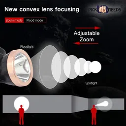 pick ur needs Powerful Ultra Long Range Bright Head Torch Rechargeable Lamp Home Industrial Work LED Light Torches 10 Watts Torch 6 hrs Torch Emergency Light image 2