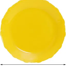 cutting edge Designer Plates (Yellow) Set of 4 (Plastic) Dinner Plates for Families | Daily Use | Parties | Unbreakable | Kid Friendly | Microwave Safe | Dishwasher Safe | (Fancy) Dinner Plate image 3