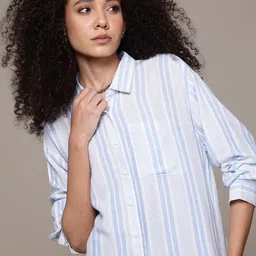roadster Women Regular Fit Striped Casual Shirt-picture-17