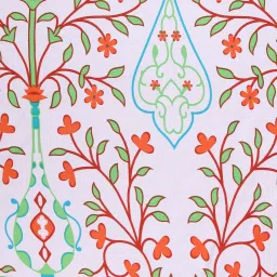 sej by nisha gupta Orange Floral 220 TC Cotton King Sized Bed Sheets with 2 Pillow Covers image 5