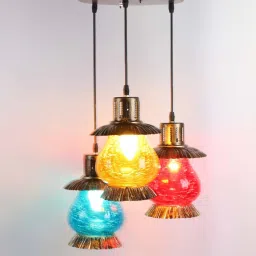 decorativeray Rosey Multicolour Glass Cluster Hanging Light image 3