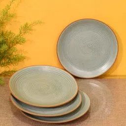 aakriti art creations Desert Sand Brown Ceramic (Set of 4) Dinner Plates image 1