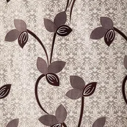 cortina Brown Floral Polyester 9 Ft Semisheer Eyelet Door Curtains (Set of 2) image 4