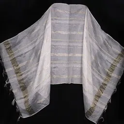 vitalforce Pure Cotton, Nylon Self Design White Women Dupatta-picture-41