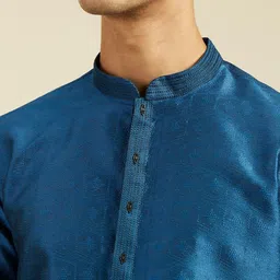diwas by manyavar Men Self Design Art Silk Straight Kurta image 3