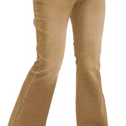 Men Boot-Leg High Rise Brown Jeans-image-7