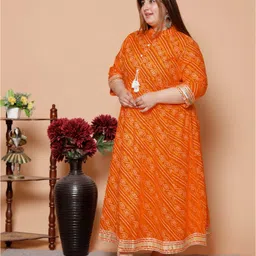 gyapti Women Gown Orange Maxi/Full Length Dress image 4