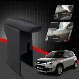 frap Premium Armrest For Maruti Old Brezza with Moulded Foam(Nappa,Black Stitching) Car Armrest image 1