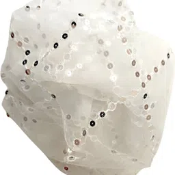 abhikart Net Embroidered White Women Dupatta-picture-24