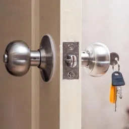 met craft Stainless Steel Cylindrical Door Lock Silver With 3 Simple Keys Lock image 5