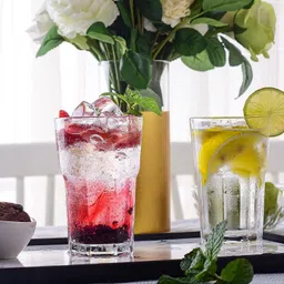 crystalarc (Pack of 6) 315 ML Stacker Cool Tumbler Glasses for Juice Milk Soda Lime Water Beer Whiskey Cocktail Pack of 6 Glass Set Water/Juice Glass image 2