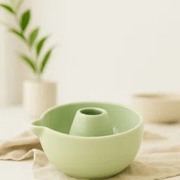 kraftlik handicrafts Ceramic Serving Bowl Green Mist Matcha Bowl & Whisk Holder Set-picture-16