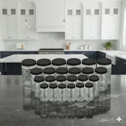 maxtid Plastic 24 Pcs Plastic Storage Jar Set for a Clutter-Free Kitchen Storage Basket-picture-39