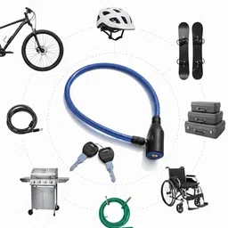 zafuro Bicycle lock/ Multipurpose Cable Lock/ Blue 2 Bicycle Lock image 4