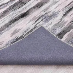 obeetee Grey Viscose and Wool Abstract 4 ft x 6 ft Hand Tufted Carpet image 4