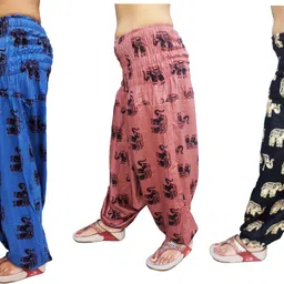 icare Printed Cotton Women Harem Pants image 4