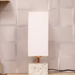 posh n plush Terz White Shade Table Lamp With Fabric Base image 2